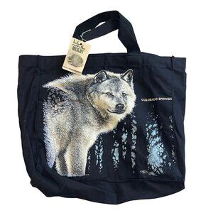 Canvas Carry-Alls Colorado Springs Wolf Tote Bag Measures Approx. 17" X 15"